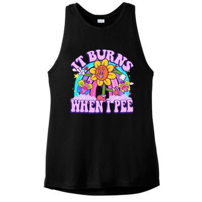 It Burns When I Pee Funny Sarcastic Ironic Inappropriate Ladies PosiCharge Tri-Blend Wicking Tank