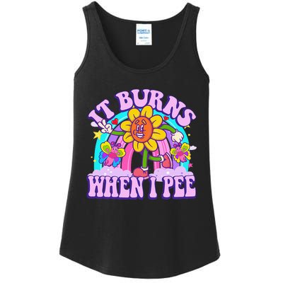 It Burns When I Pee Funny Sarcastic Ironic Inappropriate Ladies Essential Tank