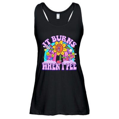 It Burns When I Pee Funny Sarcastic Ironic Inappropriate Ladies Essential Flowy Tank