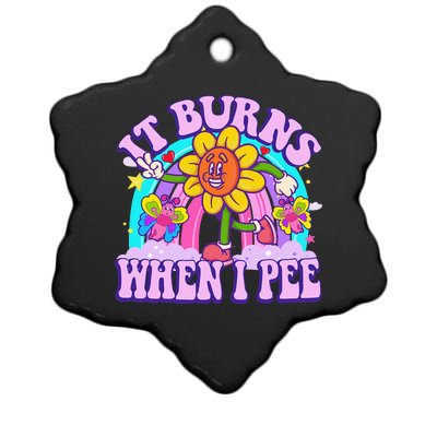 It Burns When I Pee Funny Sarcastic Ironic Inappropriate Ceramic Star Ornament