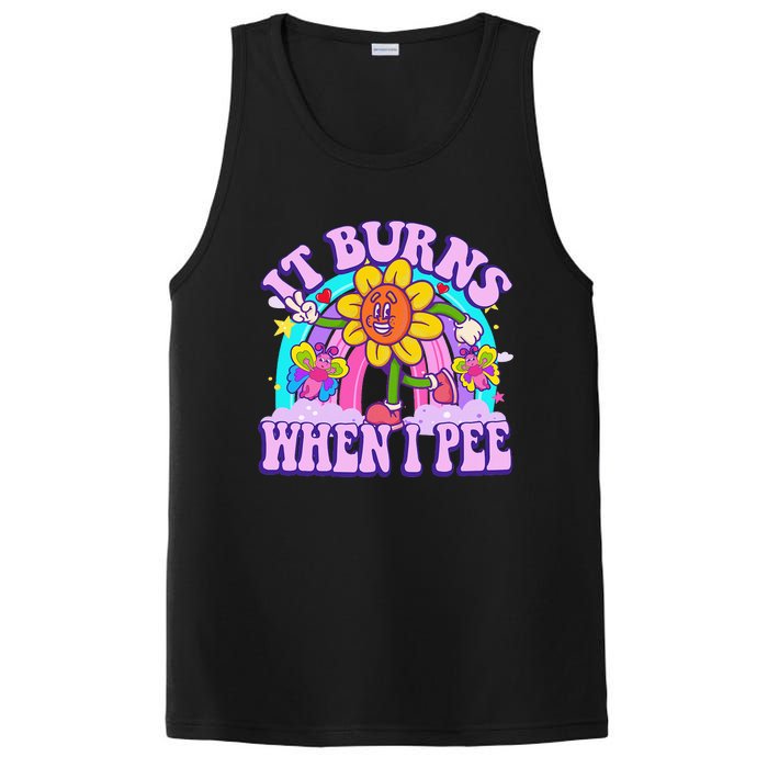 It Burns When I Pee Funny Sarcastic Ironic Inappropriate PosiCharge Competitor Tank