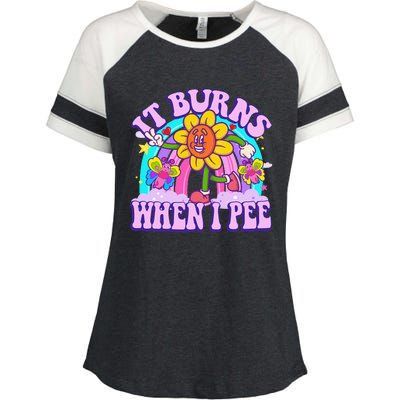 It Burns When I Pee Funny Sarcastic Ironic Inappropriate Enza Ladies Jersey Colorblock Tee