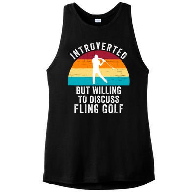 Introverted But Willing To Discuss Fling Golf Funny Fling Golf Retro Fling Golf Ladies PosiCharge Tri-Blend Wicking Tank