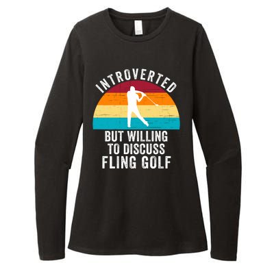 Introverted But Willing To Discuss Fling Golf Funny Fling Golf Retro Fling Golf Womens CVC Long Sleeve Shirt