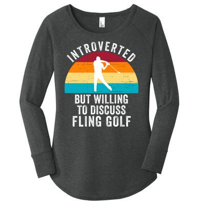 Introverted But Willing To Discuss Fling Golf Funny Fling Golf Retro Fling Golf Women's Perfect Tri Tunic Long Sleeve Shirt