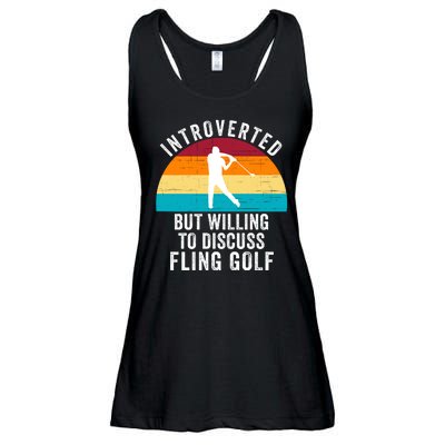 Introverted But Willing To Discuss Fling Golf Funny Fling Golf Retro Fling Golf Ladies Essential Flowy Tank