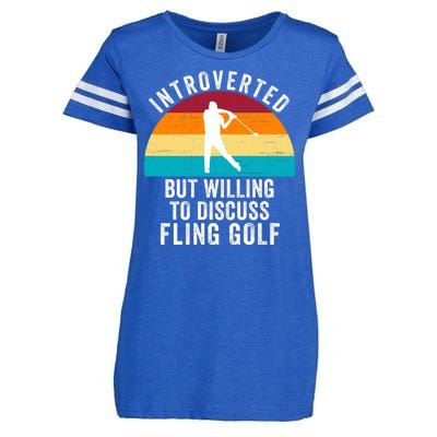 Introverted But Willing To Discuss Fling Golf Funny Fling Golf Retro Fling Golf Enza Ladies Jersey Football T-Shirt