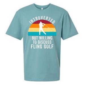 Introverted But Willing To Discuss Fling Golf Funny Fling Golf Retro Fling Golf Sueded Cloud Jersey T-Shirt