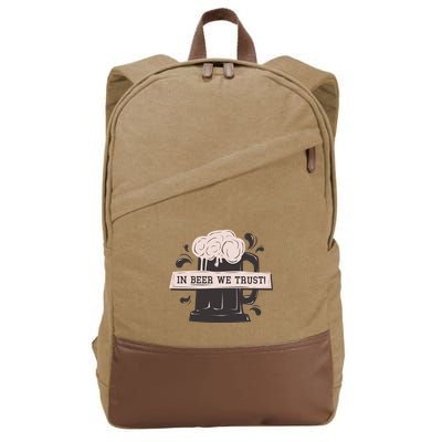 In Beer We Trust Cotton Canvas Backpack