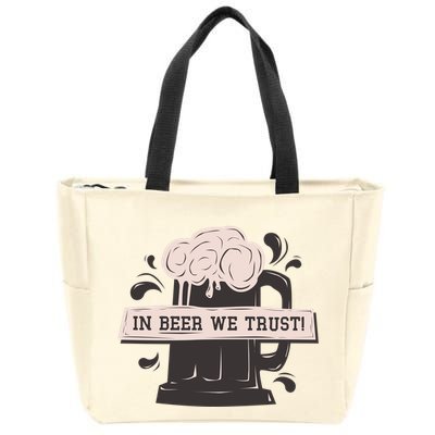 In Beer We Trust Zip Tote Bag