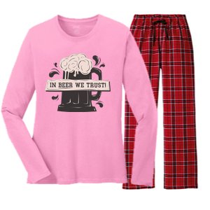 In Beer We Trust Women's Long Sleeve Flannel Pajama Set 