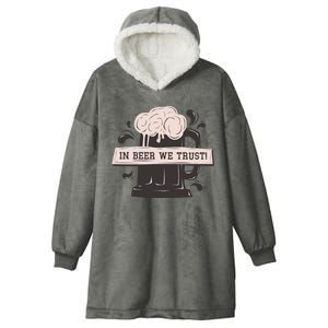 In Beer We Trust Hooded Wearable Blanket