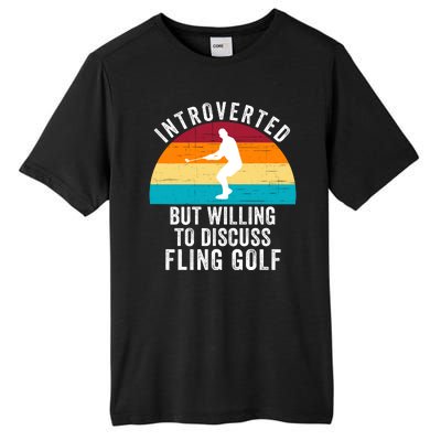 Introverted But Willing To Discuss Fling Golf Retro Fling Golf Funny Fling Golf Tall Fusion ChromaSoft Performance T-Shirt