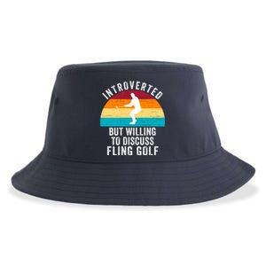 Introverted But Willing To Discuss Fling Golf Retro Fling Golf Funny Fling Golf Sustainable Bucket Hat