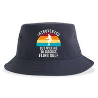 Introverted But Willing To Discuss Fling Golf Retro Fling Golf Funny Fling Golf Sustainable Bucket Hat