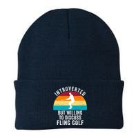 Introverted But Willing To Discuss Fling Golf Retro Fling Golf Funny Fling Golf Knit Cap Winter Beanie