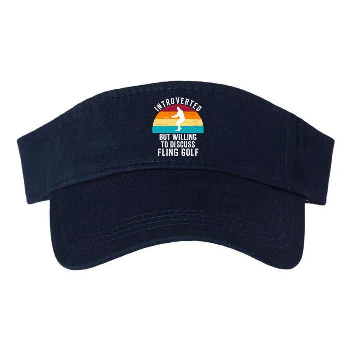 Introverted But Willing To Discuss Fling Golf Retro Fling Golf Funny Fling Golf Valucap Bio-Washed Visor