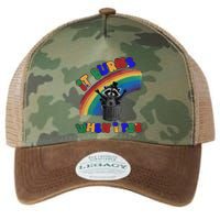 It Burns When I Pee Funny Racoon Meme Rainbow Saying Humor Legacy Tie Dye Trucker Hat