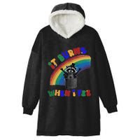 It Burns When I Pee Funny Racoon Meme Rainbow Saying Humor Hooded Wearable Blanket