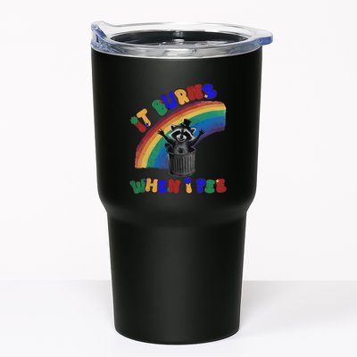 It Burns When I Pee Funny Racoon Meme Rainbow Saying Humor Tumbler