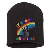 It Burns When I Pee Funny Racoon Meme Rainbow Saying Humor Short Acrylic Beanie
