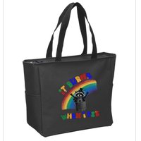 It Burns When I Pee Funny Racoon Meme Rainbow Saying Humor Zip Tote Bag
