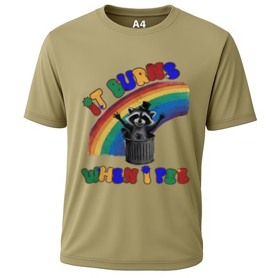 It Burns When I Pee Funny Racoon Meme Rainbow Saying Humor Performance Shirt