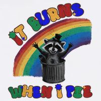 It Burns When I Pee Funny Racoon Meme Rainbow Saying Humor Garment-Dyed Sweatshirt