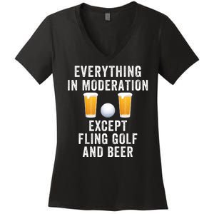 Introverted But Willing To Discuss Fling Golf Retro Fling Golf Future Golfer Women's V-Neck T-Shirt