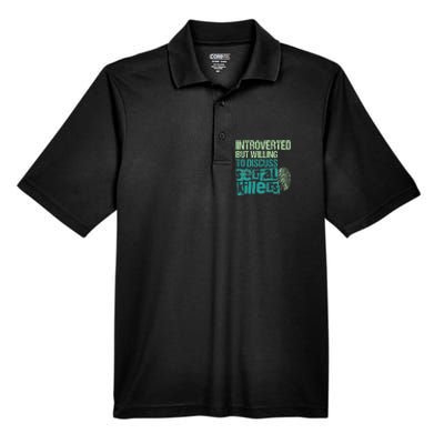 Introverted But Willing To Discuss Serial Killers True Crime Men's Origin Performance Pique Polo