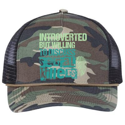 Introverted But Willing To Discuss Serial Killers True Crime Retro Rope Trucker Hat Cap