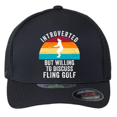 Introverted But Willing To Discuss Fling Golf Vintage Retro Fling Golf Flexfit Unipanel Trucker Cap