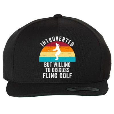 Introverted But Willing To Discuss Fling Golf Vintage Retro Fling Golf Wool Snapback Cap