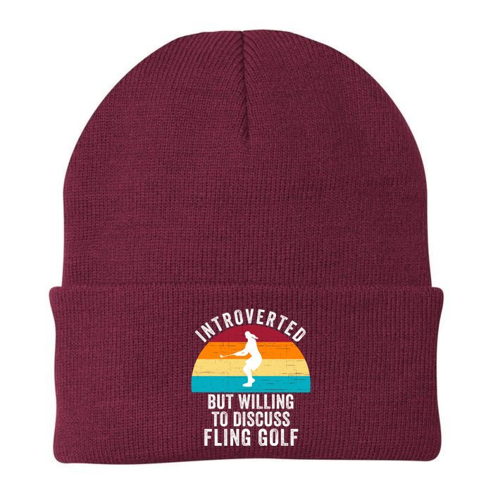 Introverted But Willing To Discuss Fling Golf Vintage Retro Fling Golf Knit Cap Winter Beanie