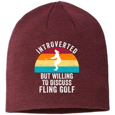 Introverted But Willing To Discuss Fling Golf Vintage Retro Fling Golf Sustainable Beanie