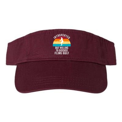 Introverted But Willing To Discuss Fling Golf Vintage Retro Fling Golf Valucap Bio-Washed Visor