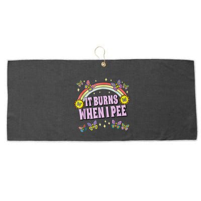 It Burns When I Pee Large Microfiber Waffle Golf Towel