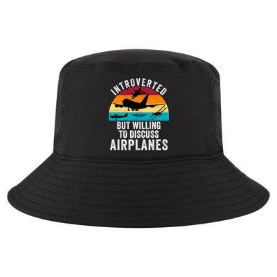Introverted But Willing To Discuss Airplanes Funny Aviation Funny Pilot Cool Comfort Performance Bucket Hat