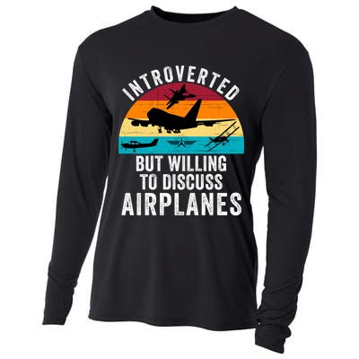 Introverted But Willing To Discuss Airplanes Funny Aviation Funny Pilot Cooling Performance Long Sleeve Crew
