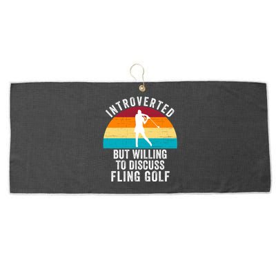 Introverted But Willing To Discuss Fling Golf Retro Fling Golf Large Microfiber Waffle Golf Towel