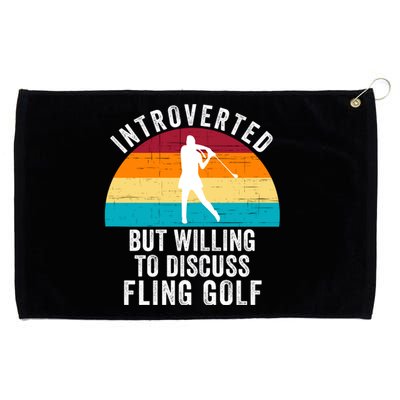 Introverted But Willing To Discuss Fling Golf Retro Fling Golf Grommeted Golf Towel