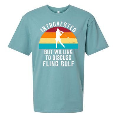 Introverted But Willing To Discuss Fling Golf Retro Fling Golf Sueded Cloud Jersey T-Shirt