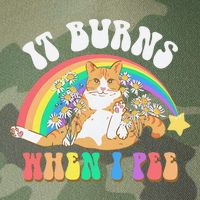 It Burns When I Pee Funny Cat Meme Rainbow Saying Sarcastic Legacy Tie Dye Trucker Hat