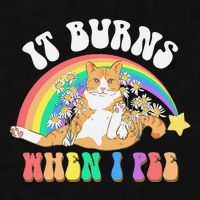 It Burns When I Pee Funny Cat Meme Rainbow Saying Sarcastic Ladies PosiCharge Tri-Blend Wicking Tank