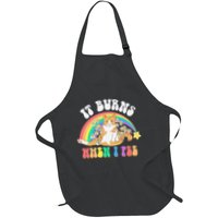 It Burns When I Pee Funny Cat Meme Rainbow Saying Sarcastic Apron