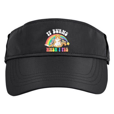It Burns When I Pee Funny Cat Meme Rainbow Saying Sarcastic Adult Drive Performance Visor