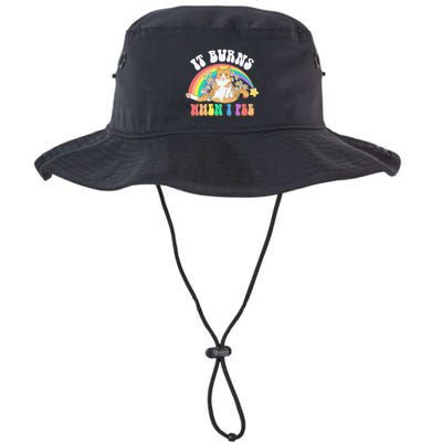 It Burns When I Pee Funny Cat Meme Rainbow Saying Sarcastic Bucket Hat