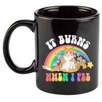 It Burns When I Pee Funny Cat Meme Rainbow Saying Sarcastic 11oz C Handle Ceramic Mug