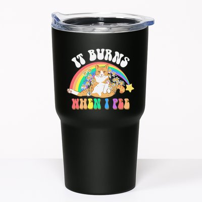 It Burns When I Pee Funny Cat Meme Rainbow Saying Sarcastic Tumbler
