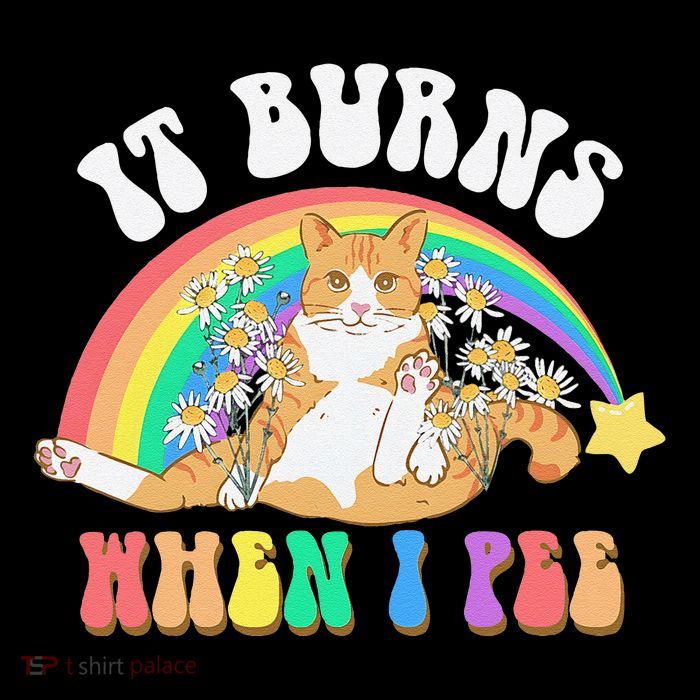 It Burns When I Pee Funny Cat Meme Rainbow Saying Sarcastic Zip Tote Bag